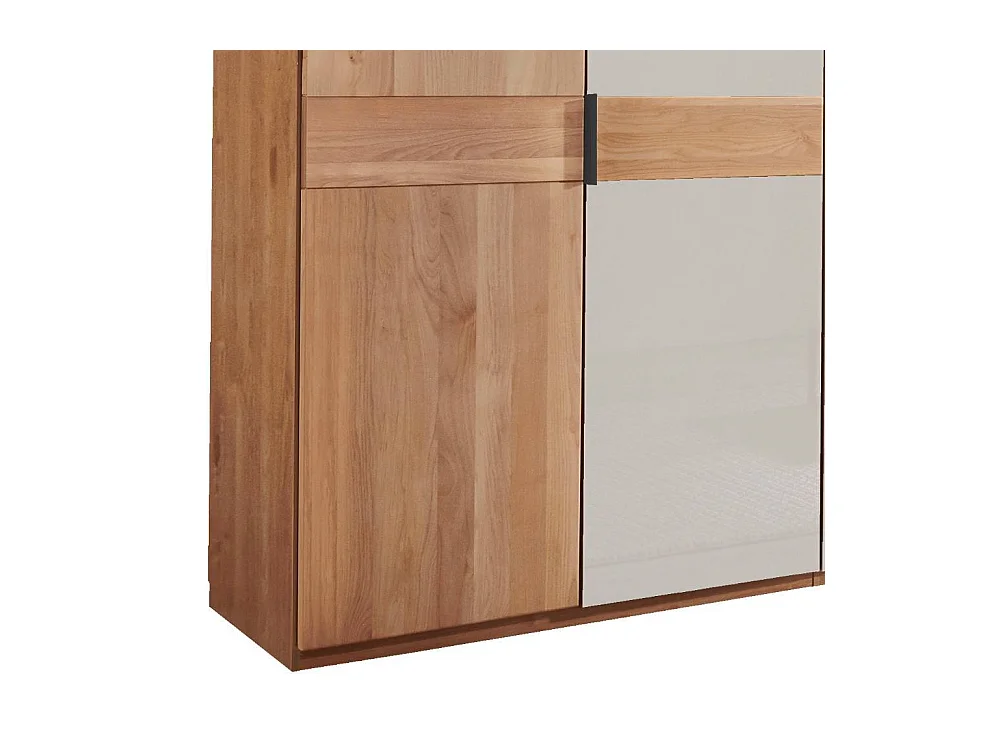 Drehtürenschrank Schlafzimmerkleiderschrank auf Sockel teilmassiv