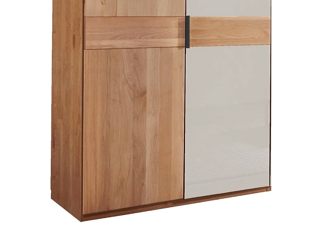 Drehtürenschrank Schlafzimmerkleiderschrank auf Sockel teilmassiv