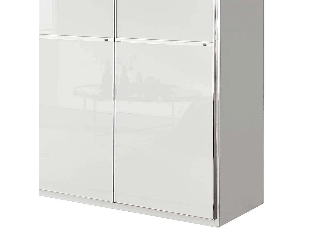 Drehtürenkleiderschrank Schlafzimmerschrank in Weiß mit Schubladen