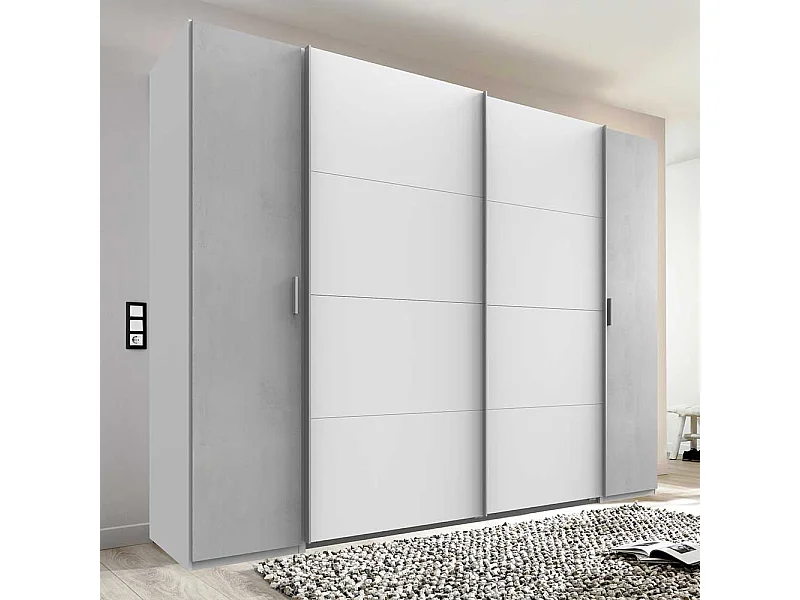 Kleiderschrank mit Schiebe- und Drehtüren 272 cm breit Made in Germany