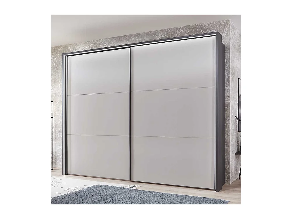Schiebetüren Kleiderschrank in Hellgrau und Anthrazit Made in Germany