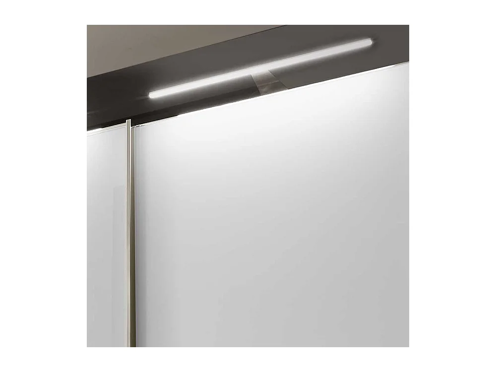 Design Schwebetürenschrank in Braun und Weiß 280 cm breit