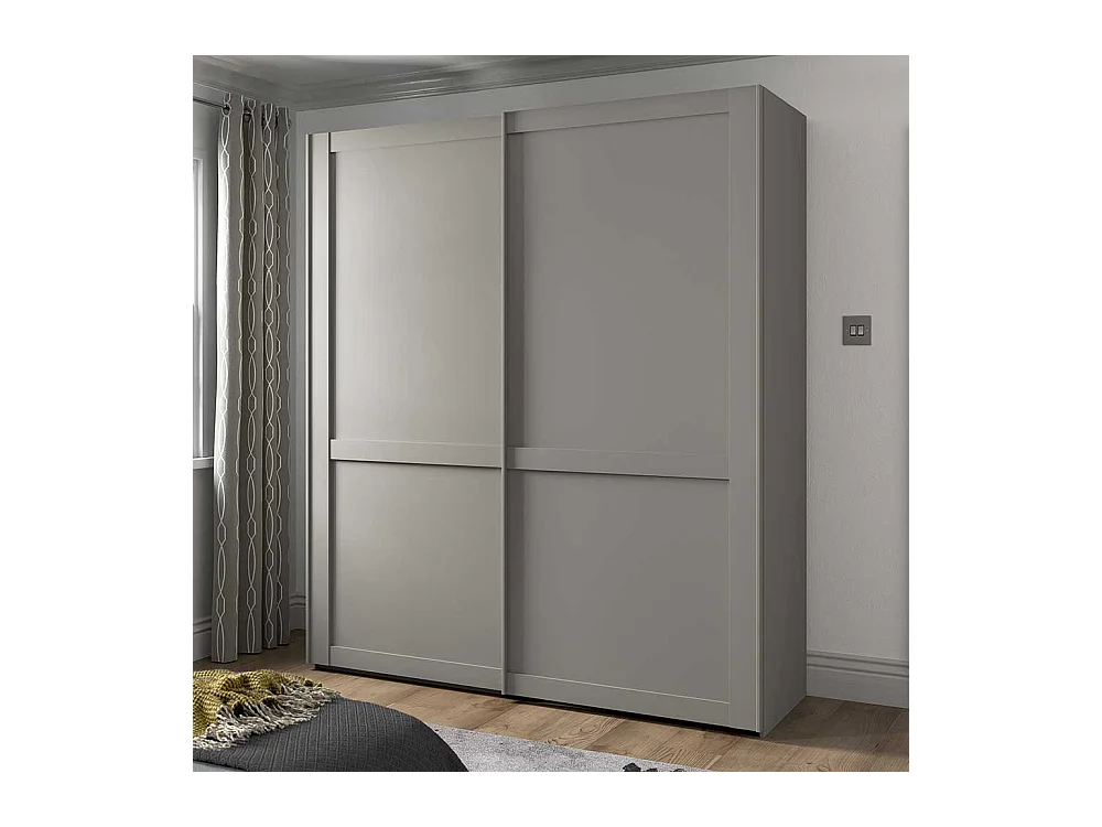 Landhausschlafzimmerschrank mit Schwebetüren Hellgrau modern