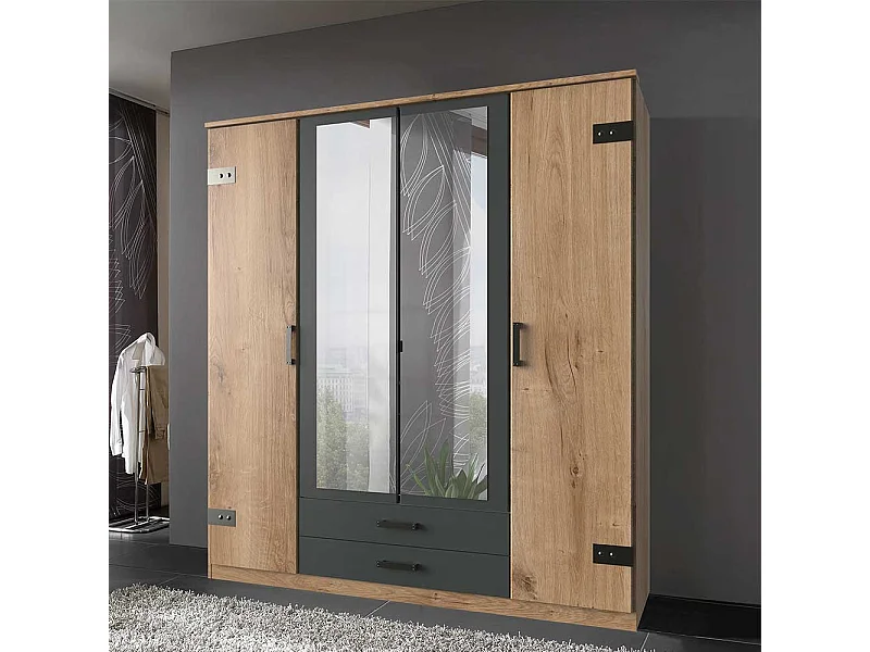 Jugendzimmer Kleiderschrank im Industry und Loft Stil 180 cm breit