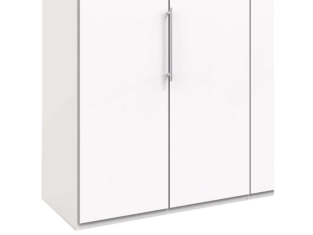 Weißer Kleiderschrank mit 2 Falttüren und Tür modern