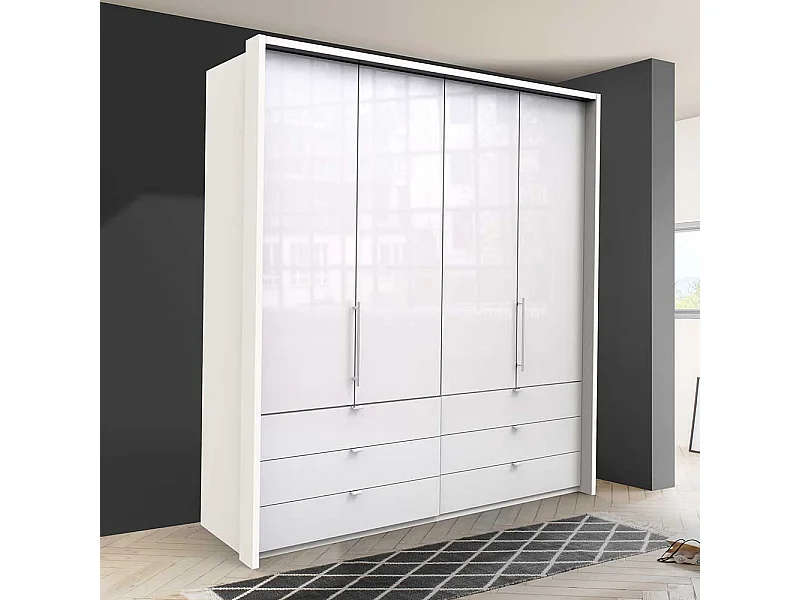 Schlafzimmerschrank glasbeschichtet Falttüren