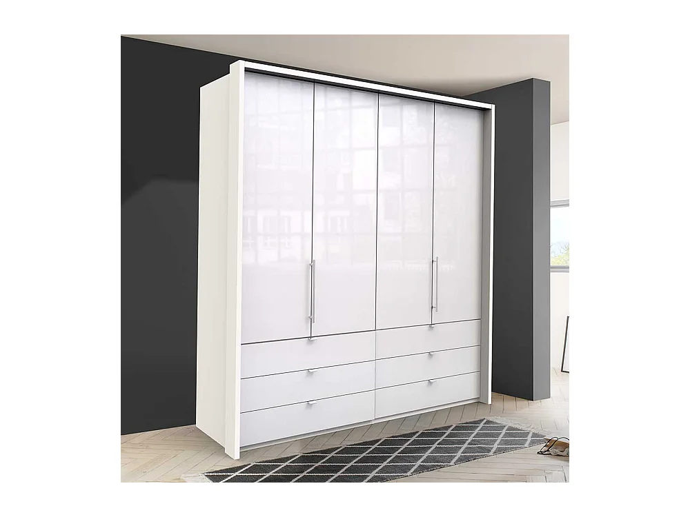 Schlafzimmerschrank glasbeschichtet Falttüren