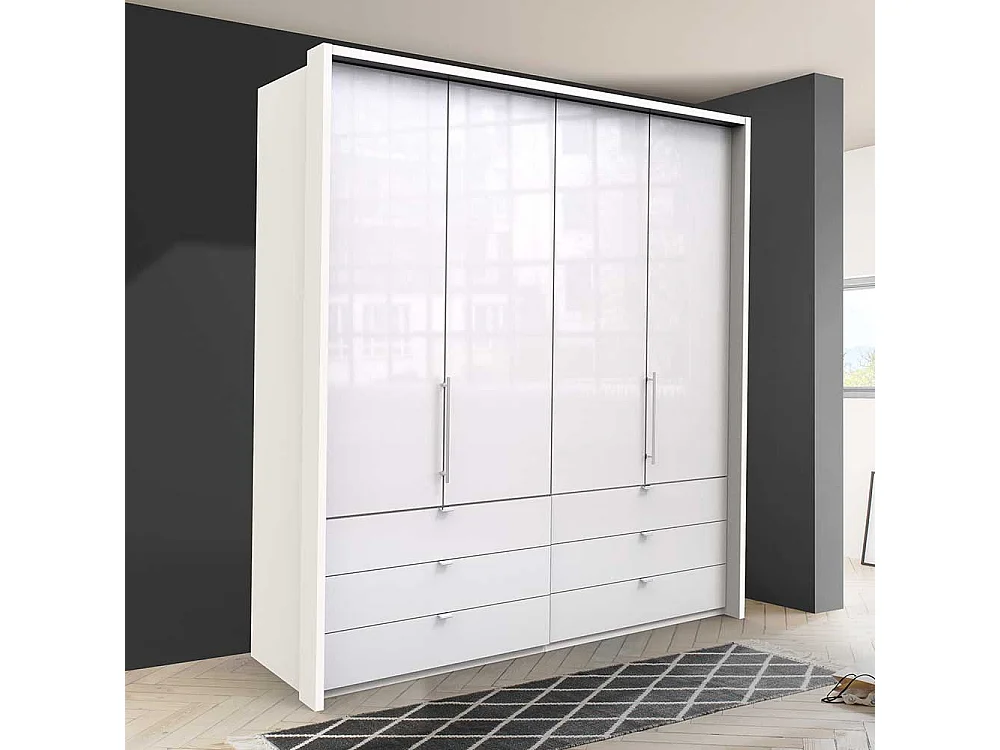 Schlafzimmerschrank glasbeschichtet Falttüren