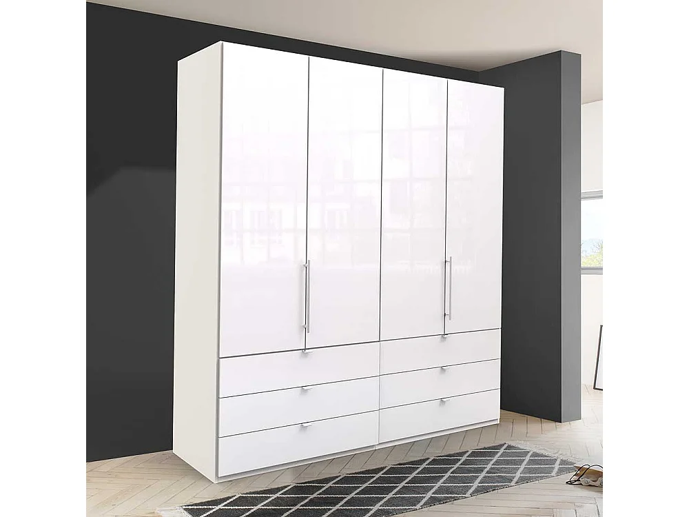 Schlafzimmerschrank glasbeschichtet Falttüren