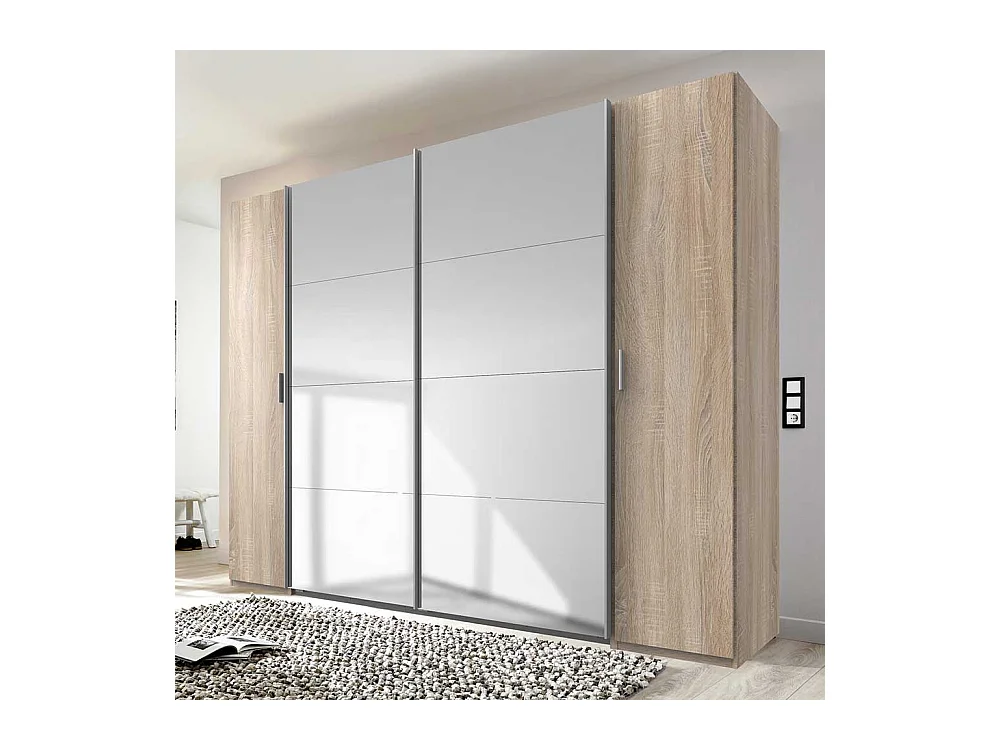 XL Spiegelkleiderschrank 272 cm breit Dreh- und Schiebetüren