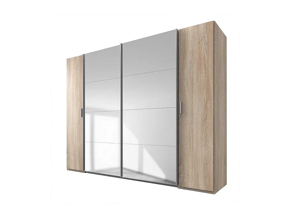 XL Spiegelkleiderschrank 272 cm breit Dreh- und Schiebetüren