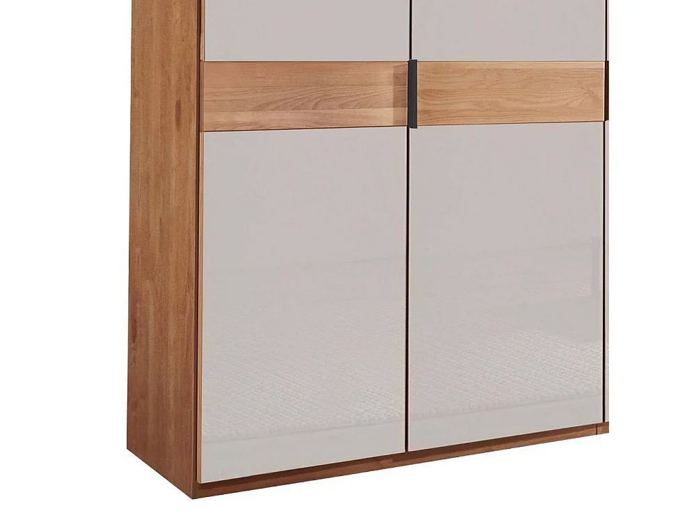 Drehtürschrank Schrank in Weiß und Erlefarben