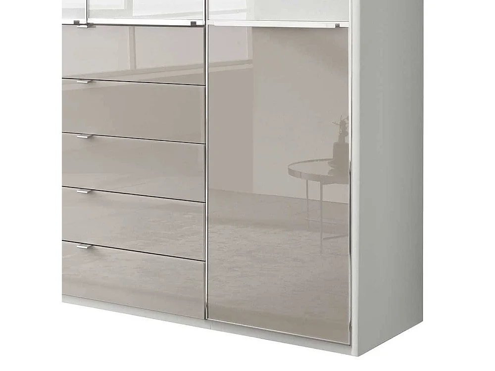 Kleiderschrank Schlafzimmerschrank in Hellgrau und Weiß