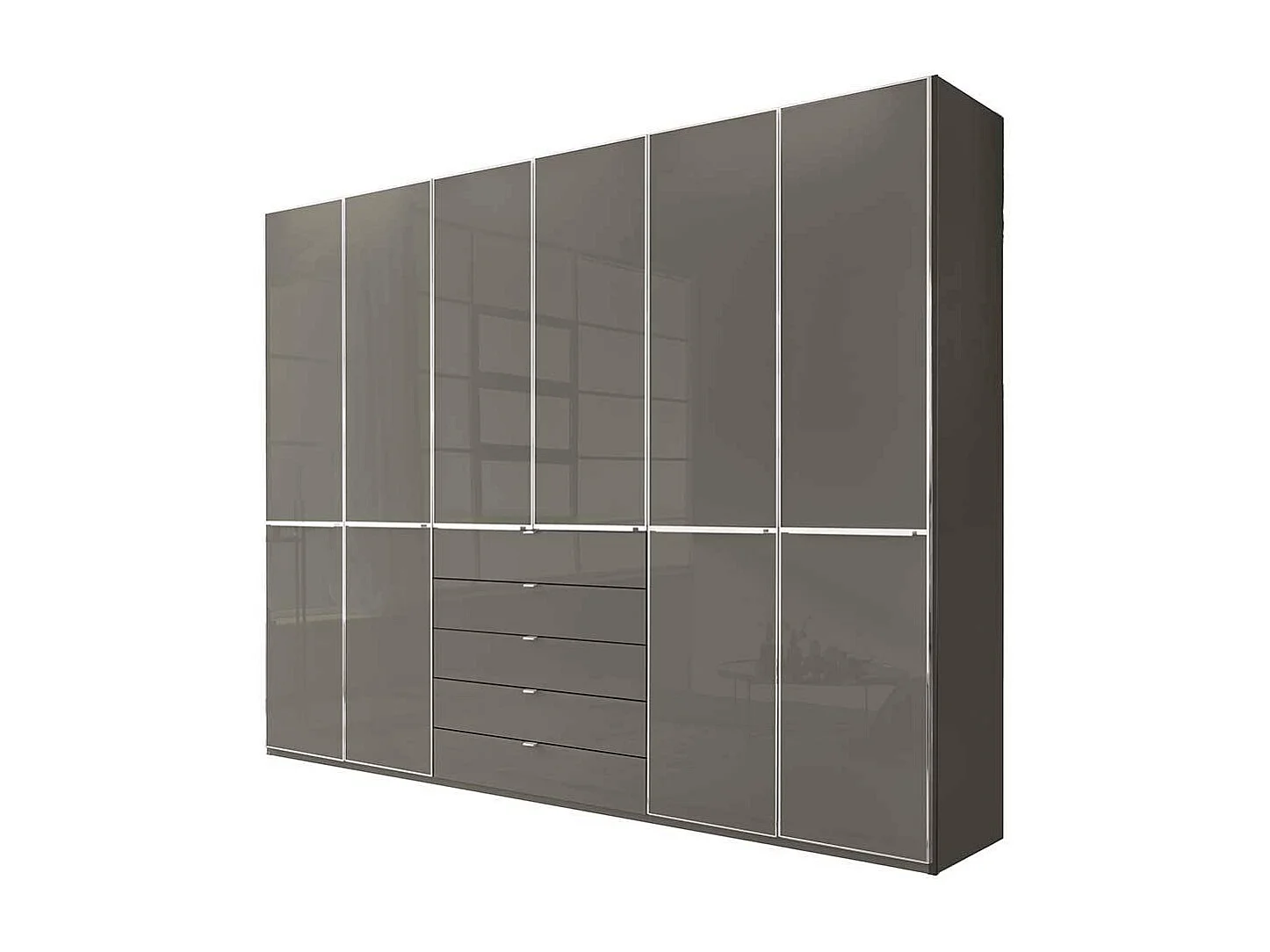 Kleiderschrank Schlafzimmerkleiderschrank mit Drehtüren in Braun