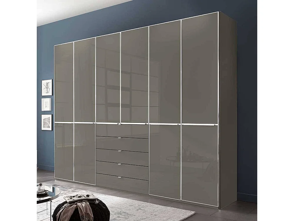 Kleiderschrank Schlafzimmerkleiderschrank mit Drehtüren in Braun