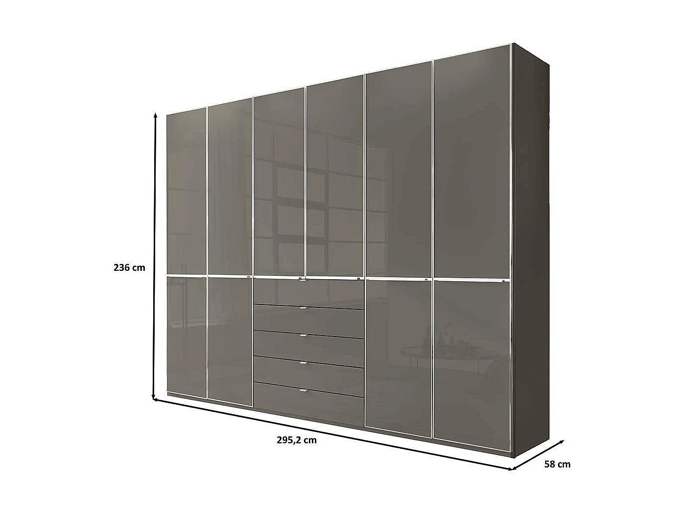 Kleiderschrank Schlafzimmerkleiderschrank mit Drehtüren in Braun