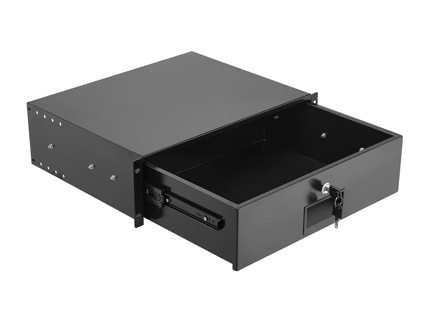 Tiroir Rack 3U SucceBuy, Tiroir Rackable Verrouillable, Charge 22,68 kg, Profondeur 35cm, avec Trous de Gestion Câble, Largeur de Montage 48.2 cm