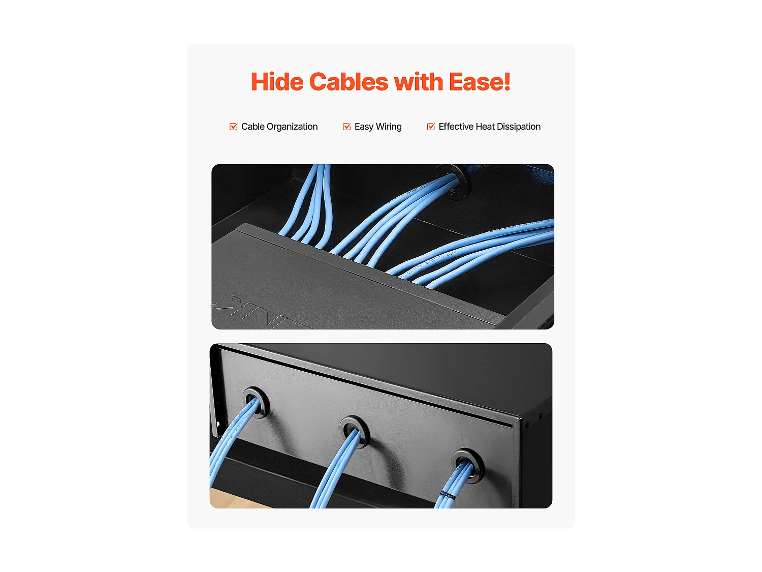 Tiroir Rack 3U SucceBuy, Tiroir Rackable Verrouillable, Charge 22,68 kg, Profondeur 35cm, avec Trous de Gestion Câble, Largeur de Montage 48.2 cm