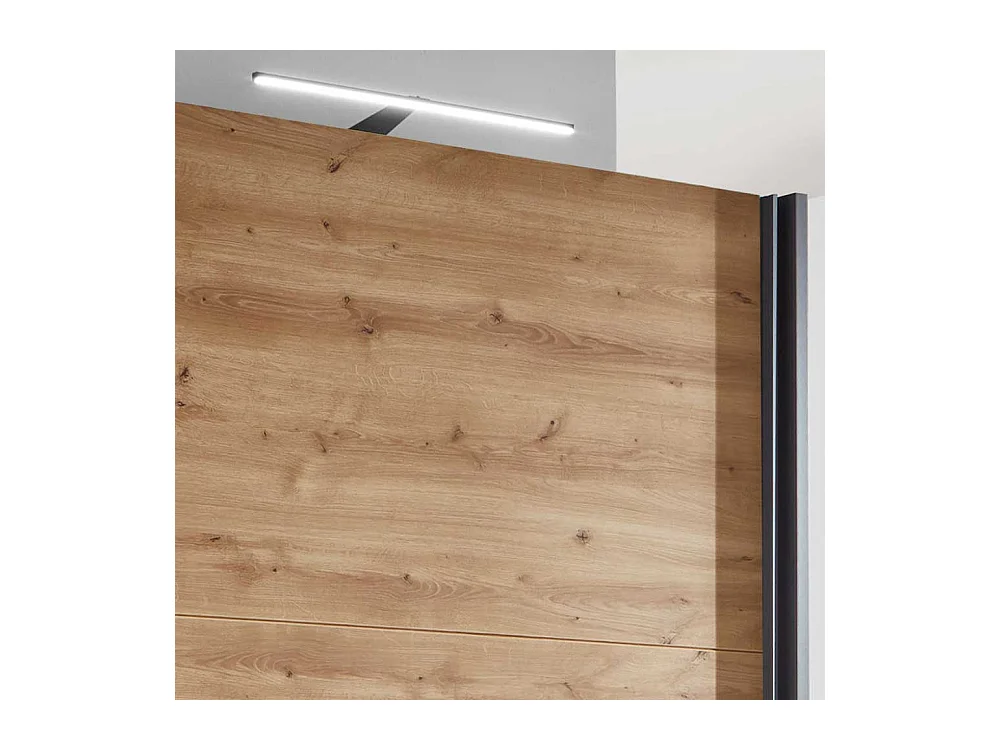 Kleiderschrank Schwebetüren in Eiche Bianco und Anthrazit Made in Germany