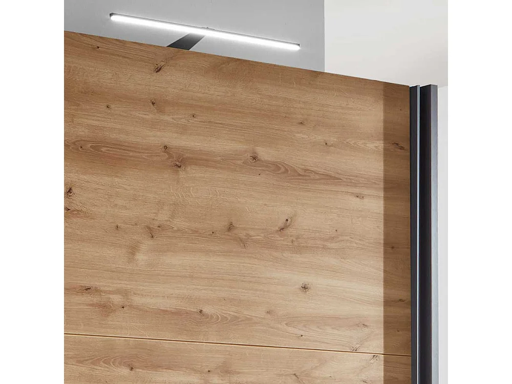 Kleiderschrank Schwebetüren in Eiche Bianco und Anthrazit Made in Germany