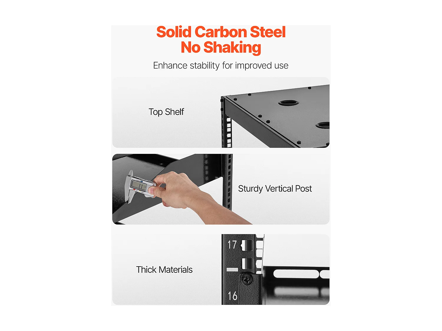 Rack de Servidor SucceBuy a Marco Abierto 20U Soporte Red de Autoportante o Mural, Profundidad 58.5 cm, con Estantes Ventilados, Material de Montaje