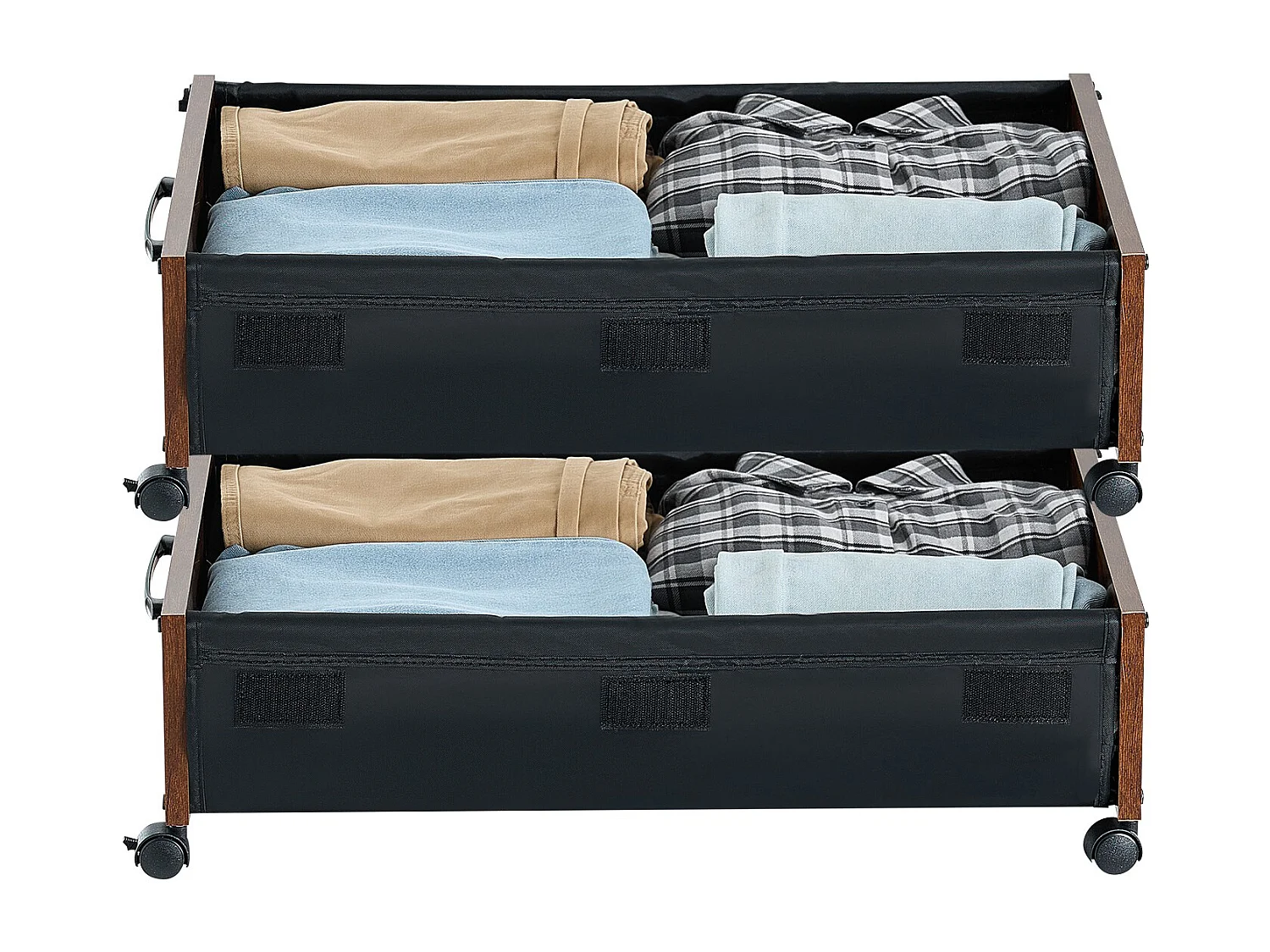 Sacs de Rangement SucceBuy sous Lit avec Roulettes Verrouillables, Organisateur de Chaussures sous le Lit 2 Pièces de 65 x 46 x 18 cm, Boîte de Rangement