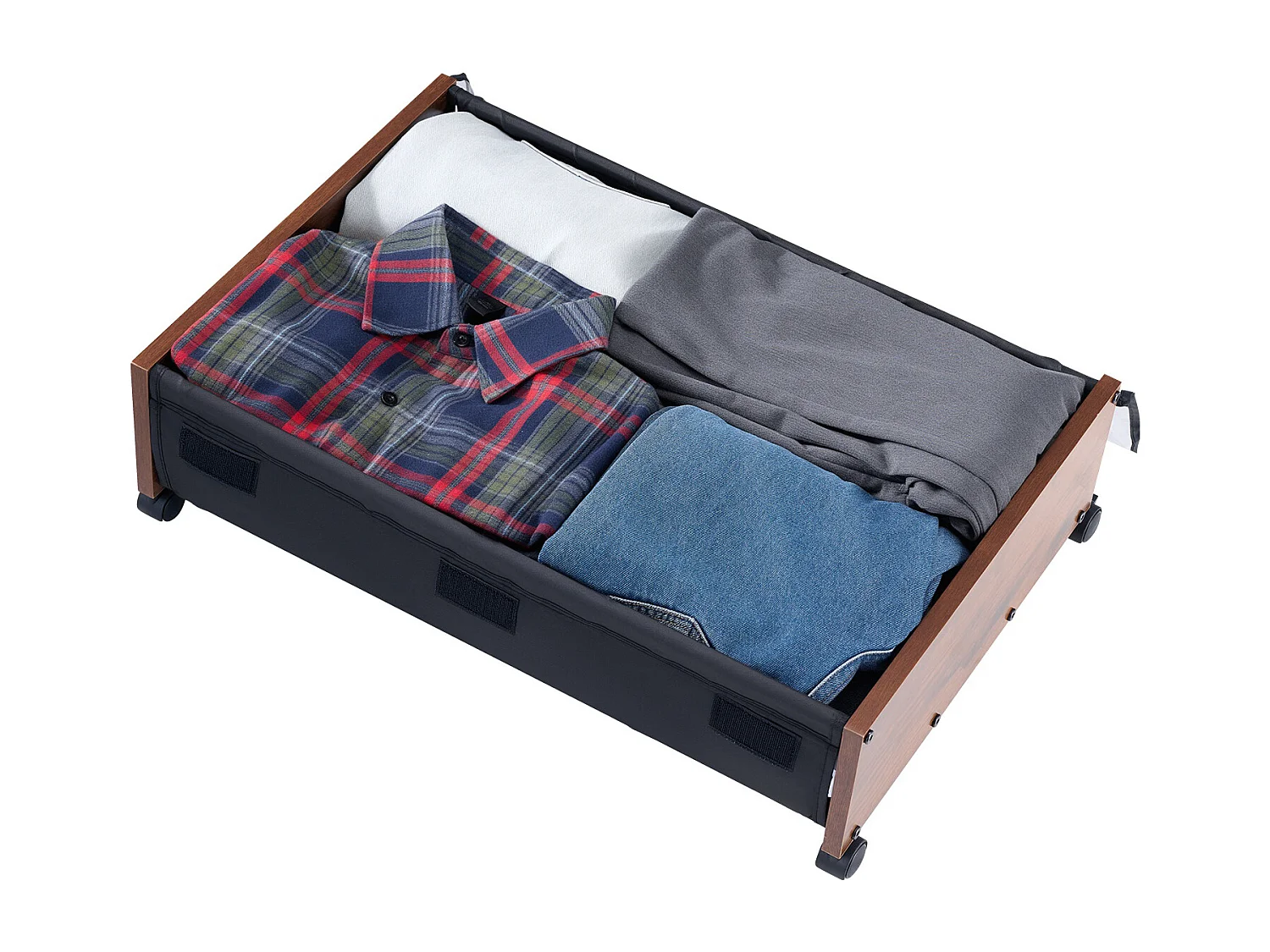 Sacs de Rangement SucceBuy sous Lit avec Roulettes Verrouillables, Organisateur de Chaussures sous le Lit 2 Pièces de 65 x 46 x 18 cm, Boîte de Rangement