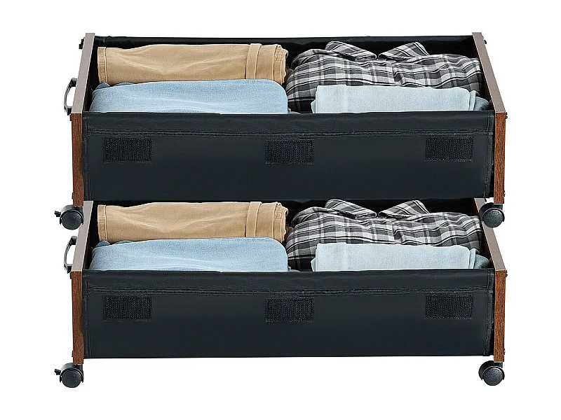 Sacs de Rangement SucceBuy sous Lit avec Roulettes Verrouillables, Organisateur de Chaussures sous le Lit 2 Pièces de 65 x 46 x 18 cm, Boîte de Rangement