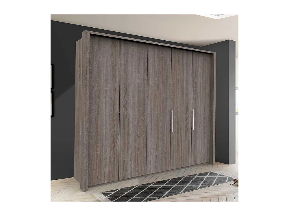 XL Schlafzimmerschrank in Eiche Trüffelfarben Falttüren