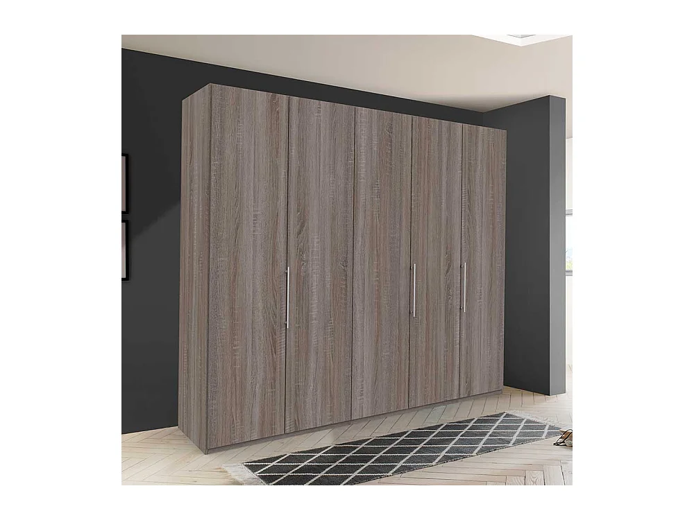 XL Schlafzimmerschrank in Eiche Trüffelfarben Falttüren