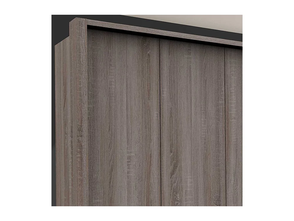 XL Schlafzimmerschrank in Eiche Trüffelfarben Falttüren