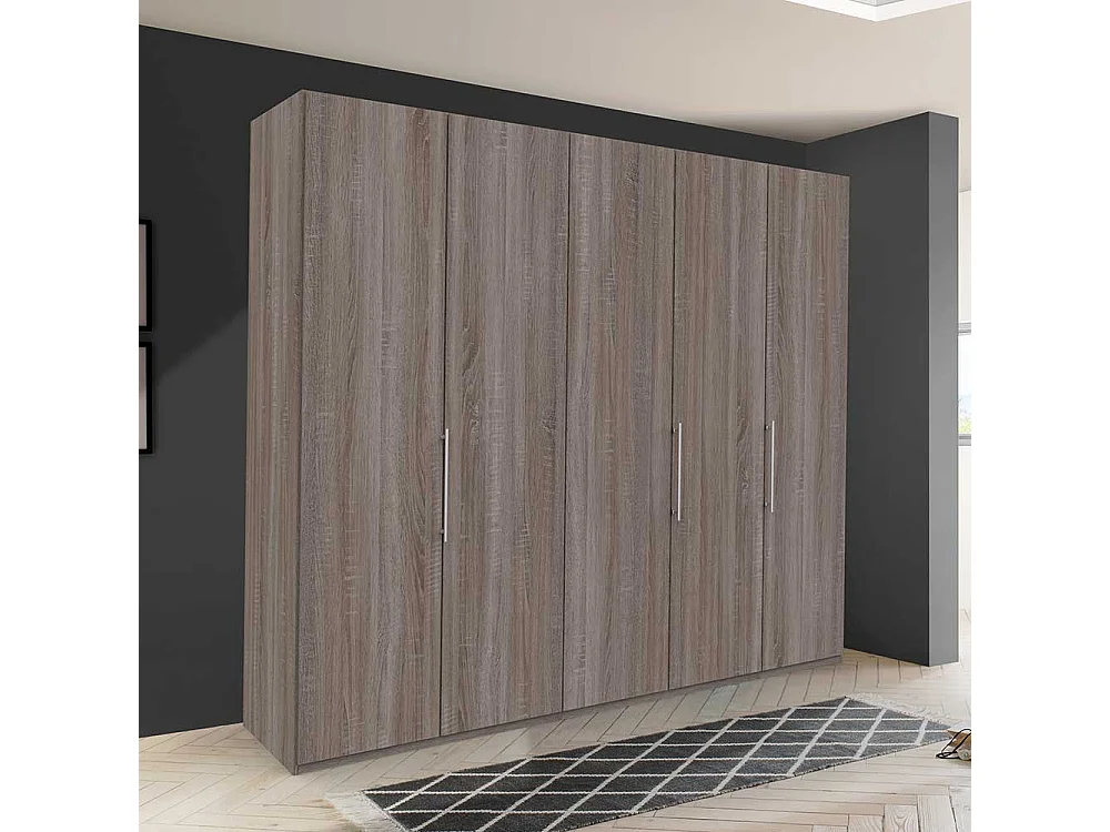 XL Schlafzimmerschrank in Eiche Trüffelfarben Falttüren