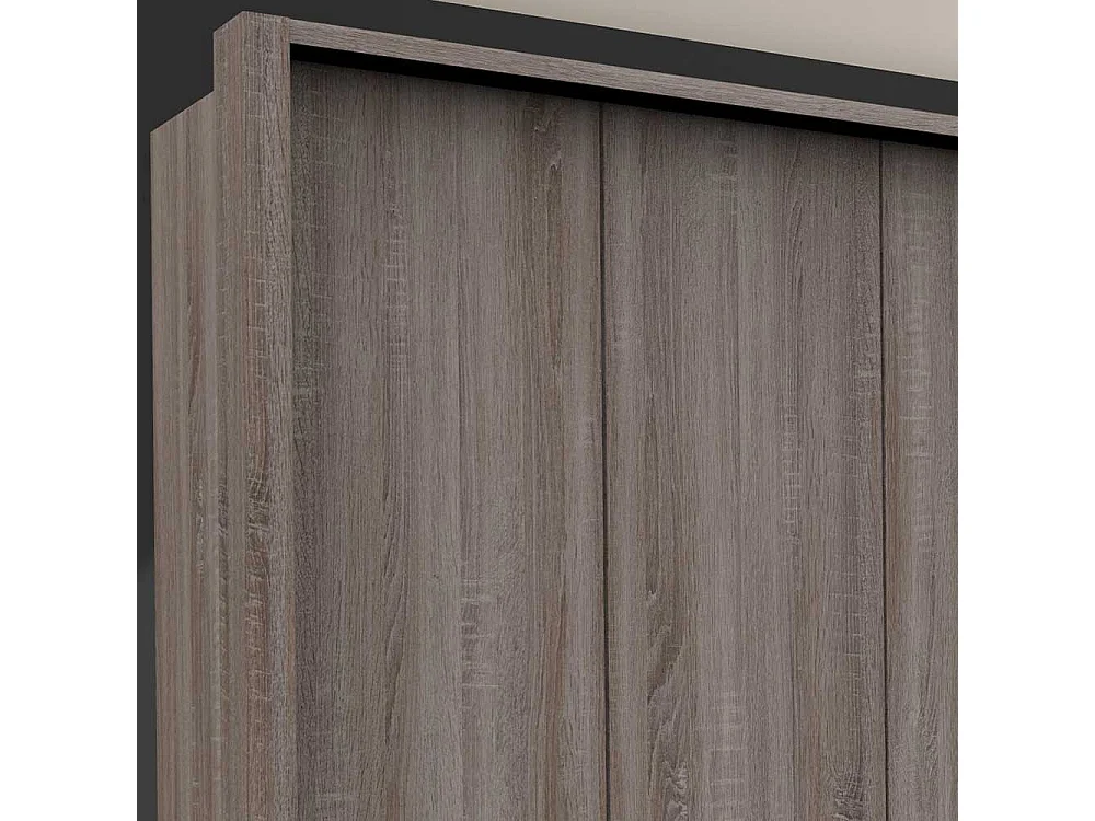 XL Schlafzimmerschrank in Eiche Trüffelfarben Falttüren