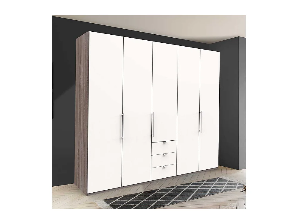 Luxus Schlafzimmerschrank in Weiß Eiche Trüffelfarben