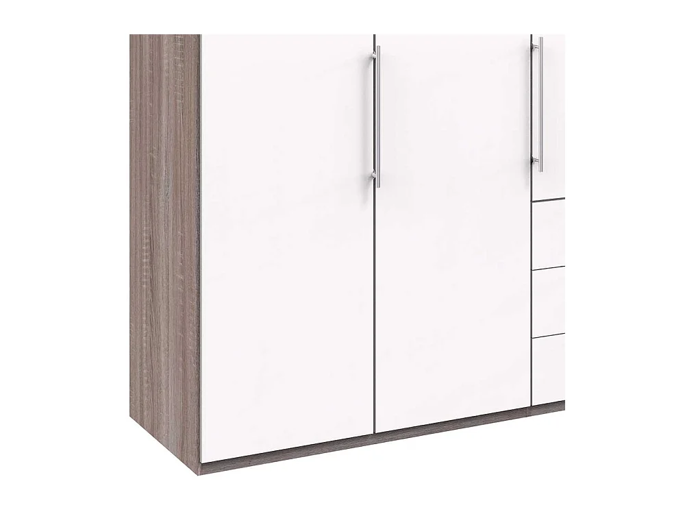 Luxus Schlafzimmerschrank in Weiß Eiche Trüffelfarben