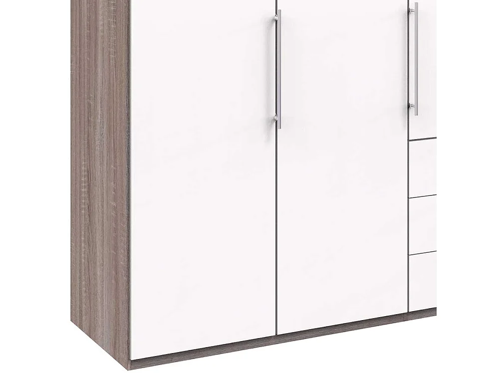 Luxus Schlafzimmerschrank in Weiß Eiche Trüffelfarben