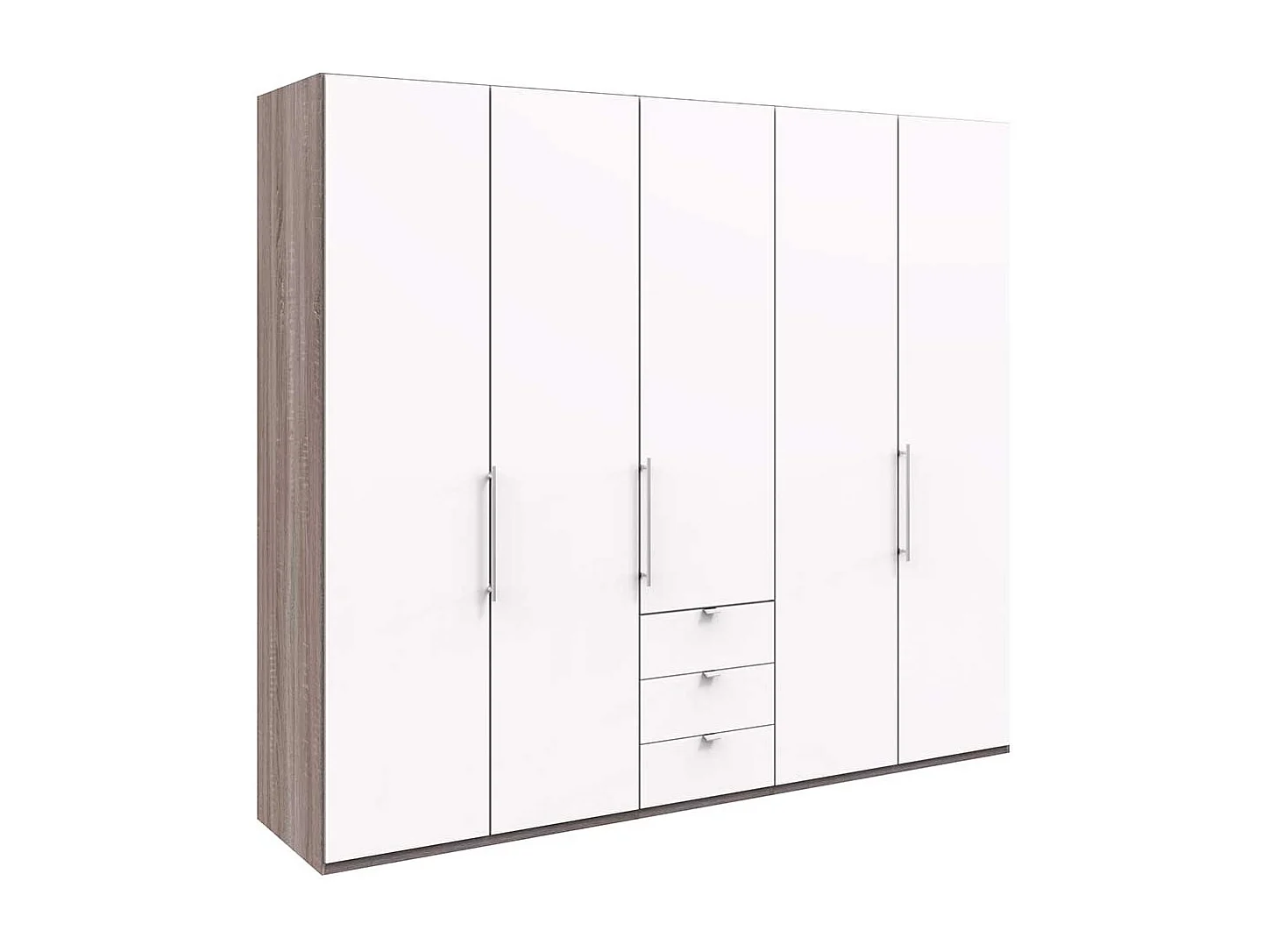 Luxus Schlafzimmerschrank in Weiß Eiche Trüffelfarben