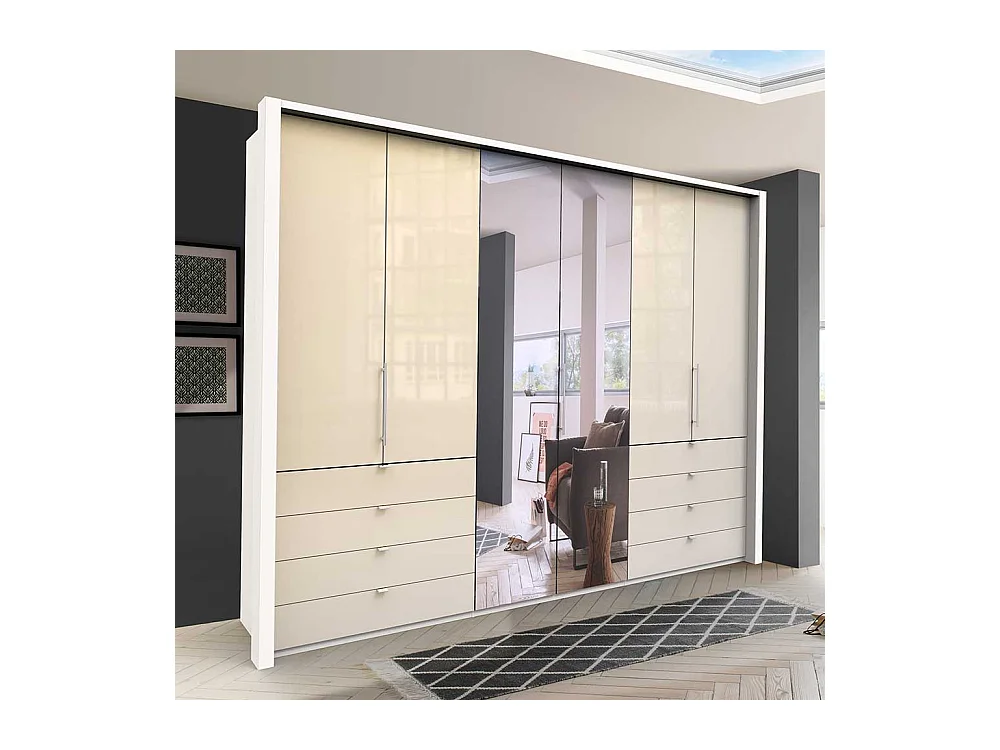 Falttüren Kleiderschrank mit Spiegel modern