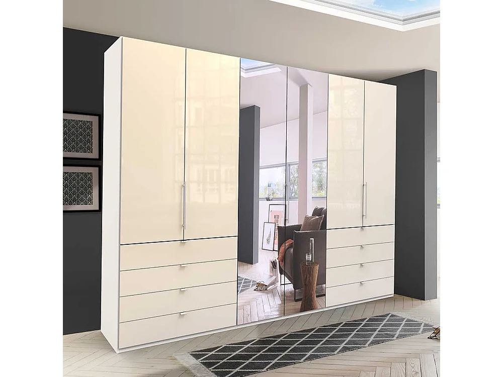 Falttüren Kleiderschrank mit Spiegel modern