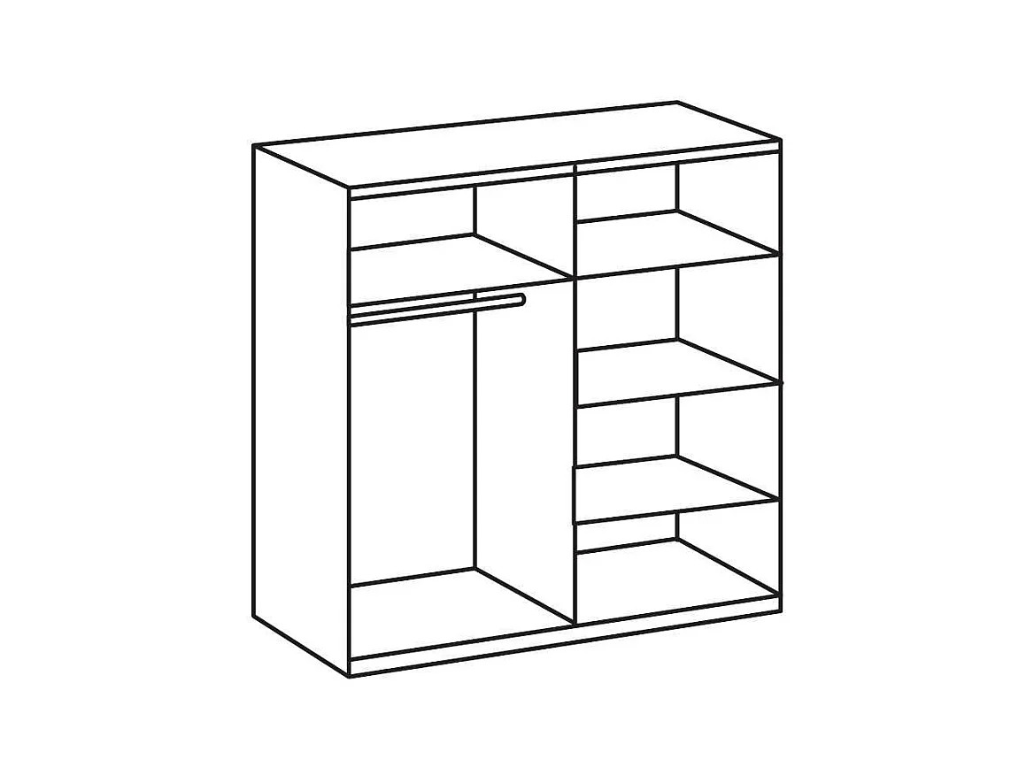 Spiegel-Kleiderschrank in Eiche Sägerau Spiegeltüren
