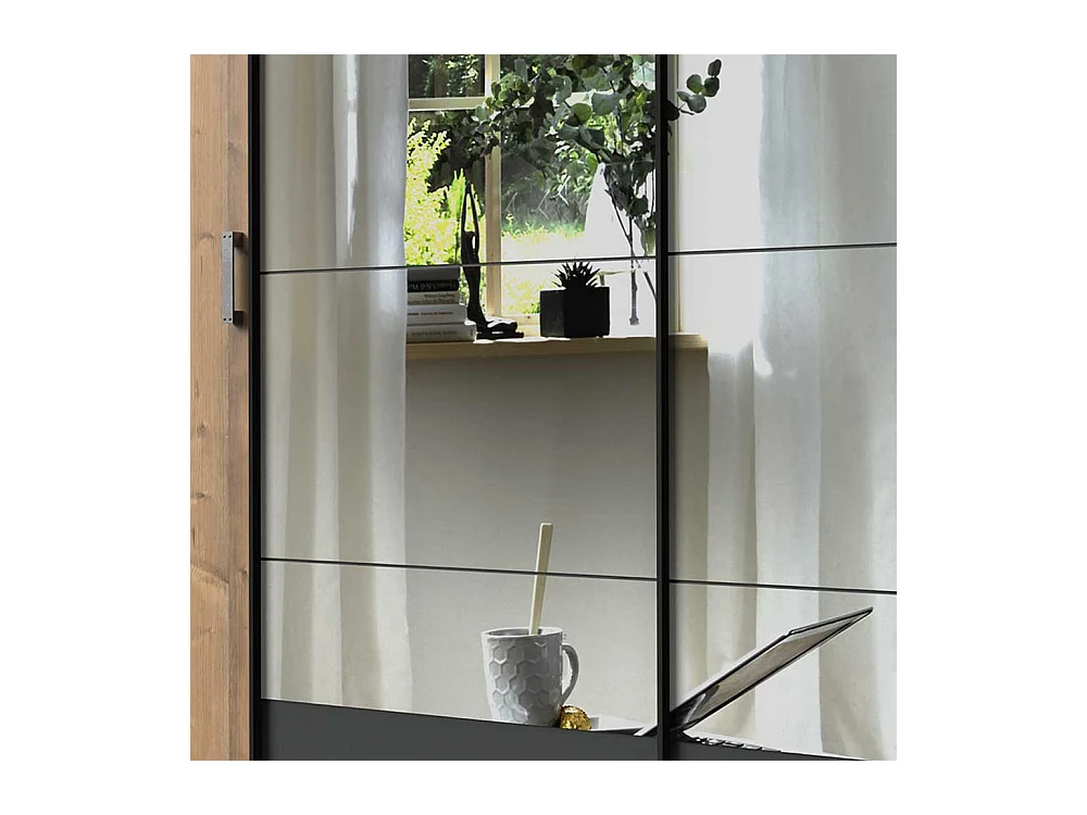 Kleiderschrank Industriestil mit Dreh- und Schiebetüren 272 cm breit