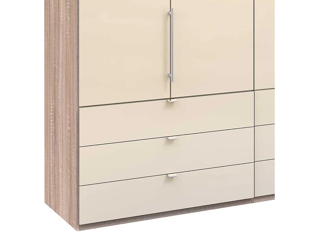 Breiter Schlafzimmerschrank mit Falttüren und Schubladen modern