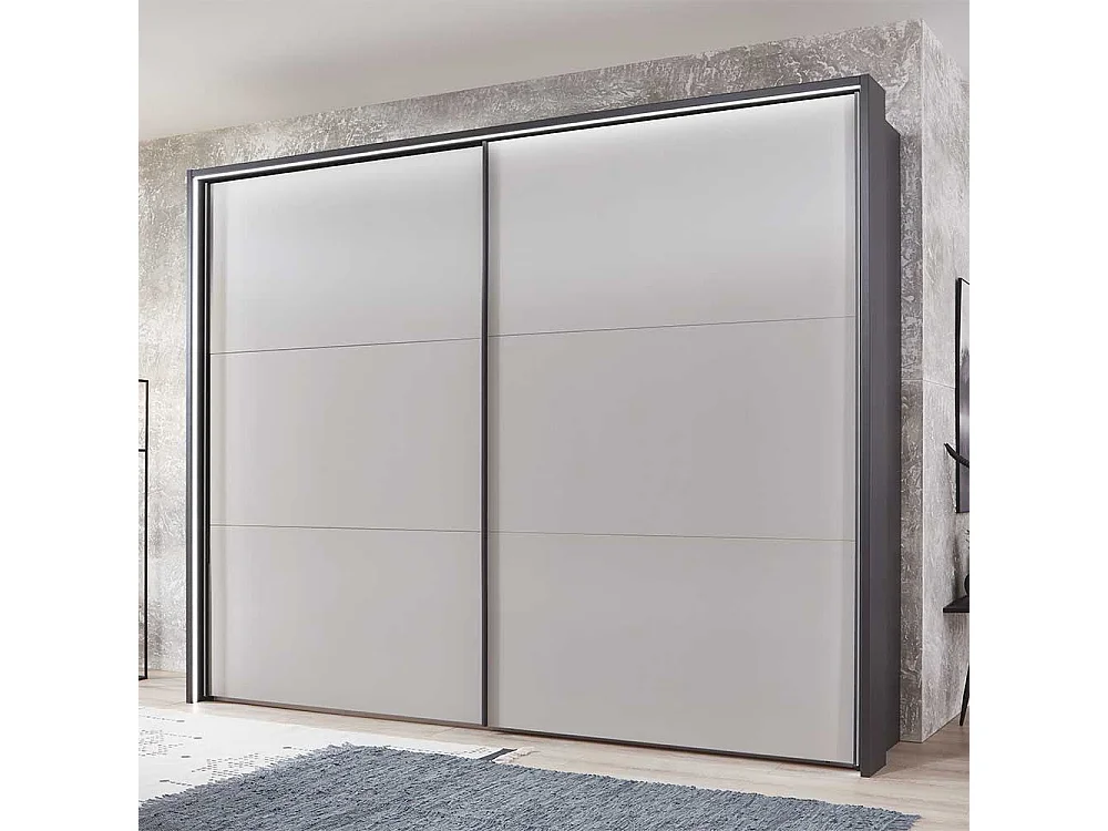 Schiebetüren Kleiderschrank in Hellgrau und Anthrazit Made in Germany