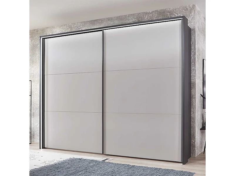 Schiebetüren Kleiderschrank in Hellgrau und Anthrazit Made in Germany