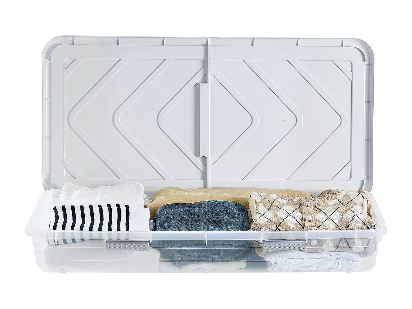 Sacs de Rangement SucceBuy sous Lit avec Roulettes, Organisateur de Chaussures sous le Lit de 101x51x15 cm, Boîte de Rangement avec Couvercle