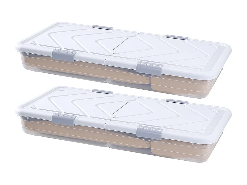 Sacs de Rangement SucceBuy sous Lit avec Roulettes, Organisateur de Chaussures sous le Lit de 101x51x15 cm, Boîte de Rangement avec Couvercle