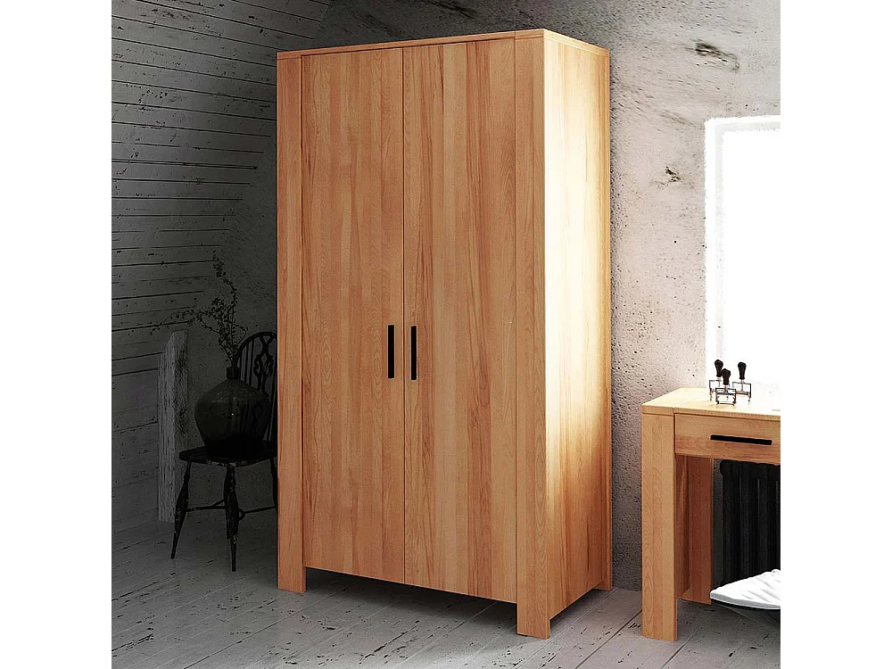 Schlafzimmerschrank aus Kernbuche Massivholz 110 cm breit