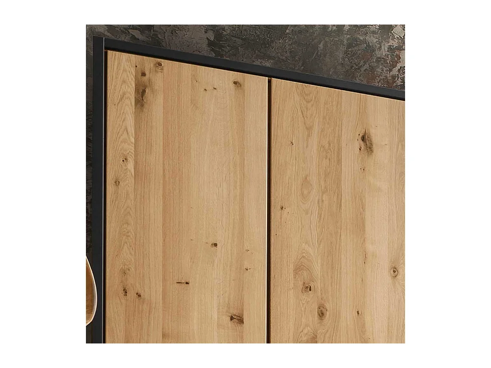 Kleiderschrank Wildeiche Bianco Made in Germany Metallgriffen