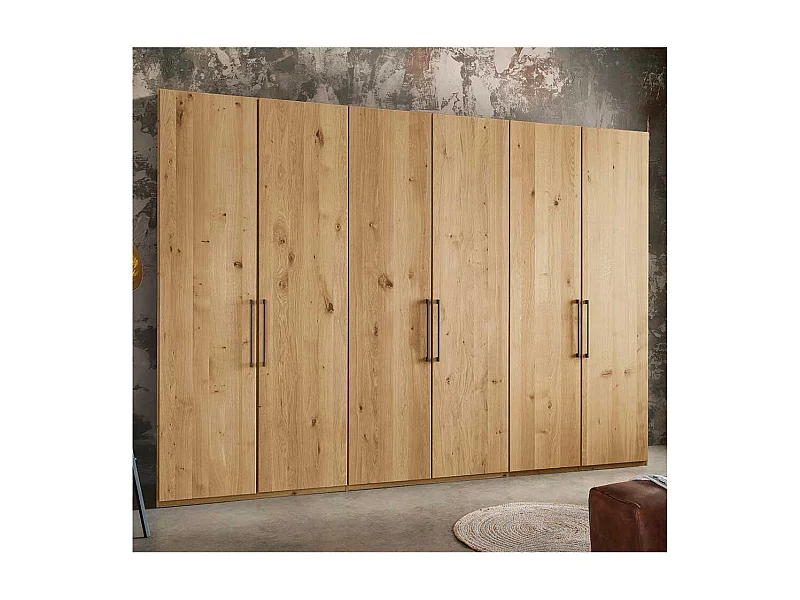 Kleiderschrank Wildeiche Bianco Made in Germany Metallgriffen