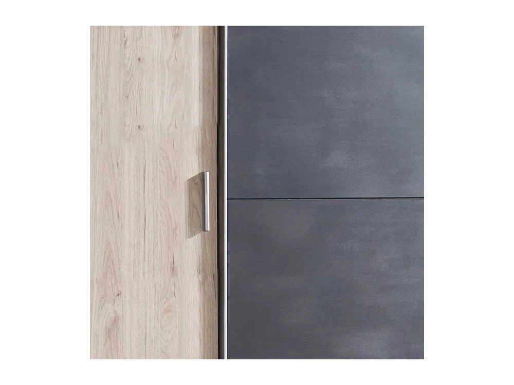 Kleiderschrank Made in Germany in Hickory Holzoptik Schwarzgrau